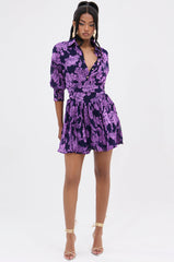 WOMAN OF THE HOUR PRINTED MINI DRESS