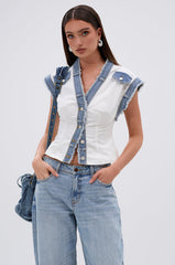 DENIM BABY BUTTON DOWN TOP