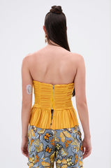 KEEP GOING PLISSE CORSET IN YELLOW