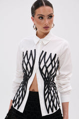 ALL OVER THE PLACE BUTTON DOWN