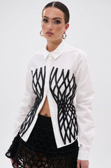 ALL OVER THE PLACE BUTTON DOWN