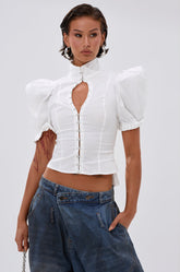 TOO COOL FOR YOU LACEUP BLOUSE