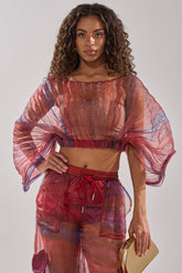 LETS LIVE IN THE MOMENT CHIFFON BLOUSE