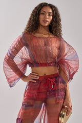 LETS LIVE IN THE MOMENT CHIFFON BLOUSE