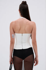 LOVE IS REAL BOW HALTER TOP