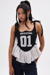 OFFICIAL PRINCESS LACE PEPLUM CORSET TOP