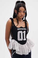 OFFICIAL PRINCESS LACE PEPLUM CORSET TOP