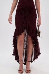 LOVELY DAYS MESH HIGH LOW SKIRT