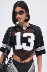 LUCKY LACE JERSEY TOP