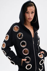 THROUGH THE NIGHT SWEATSHIRT WITH HOLES