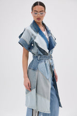 ESTELLE PATCHWORK DENIM VEST