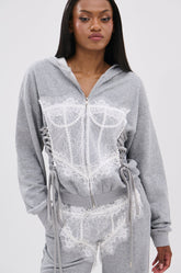 MAYBE NEXT TIME OVERSIZED SWEATSHIRT WITH LACE DETAILS