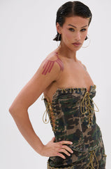 DOWN AND DIRTY CAMO CORSET
