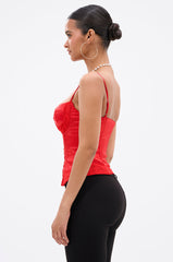 EXQUISITE SATIN LACE CORSET