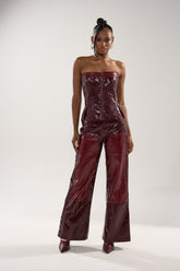 MIXED EMOTIONS FAUX LEATHER TROUSER
