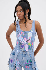 WILD SOUL GRAFFITI CORSET TOP