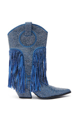 AZALEA WANG GREIA DENIM RHINESTONE COWBOY BOOTIE