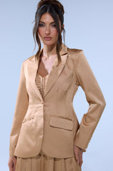 HANSEL MOCHA SATIN BLAZER
