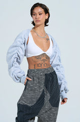 NEW ME RUCHED BOLERO IN GREY