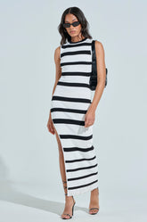FLY AWAY WITH ME KNIT STRIPE MAXI DRESS