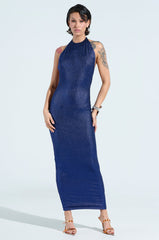 TAKE ME TO FIGI KNIT MAXI DRESS IN BLUE
