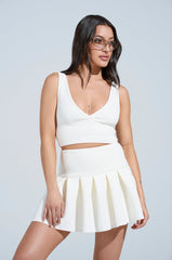 PAXTON SUPERLUXE SLEEVELESS LONGLINE BRALETTE IN WHITE