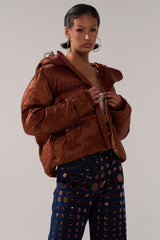 FAYE RHINESTONE PUFFER IN COPPER