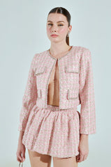 ALINNA EMBELLISHED TWEED BLAZER