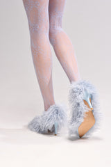 AZALEA WANG JAMEEKA BABY BLUE CURLY FUR PUMP STILETTO HEEL