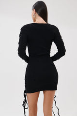 RUN THIS TOWN LACE UP MINI DRESS