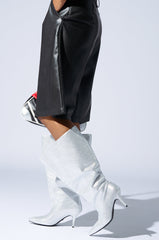 AZALEA WANG JARROW SILVER RHINESTONE BOOTIE