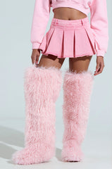 THOUGHT I KNEW YOU PINK DENIM PLEATED MINI SKIRT