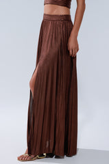 FARAH SLINKY PLEATED MAXI SKIRT