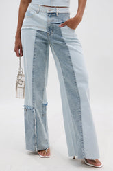 MIX AND MATCH RELAXED DENIM PANTS