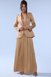 HANSEL MOCHA SATIN PALAZZO PANT