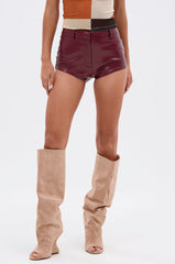 OH HOT DAMN FAUX LEATHER HOT SHORT
