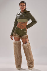 TRAMP STAMP FAUX LEATHER SHORT