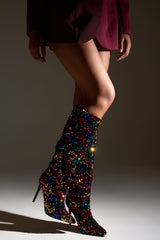 AZALEA WANG JIMENA MULTI SEQUIN EMBELLISHED BOOT