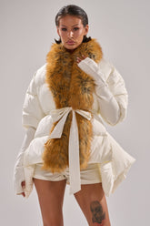 TALK TO ME NICE FUR TRIM PUFFER