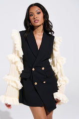 LIVING OVER THE TOP RUFFLE SLEEVE BLAZER MINI DRESS