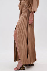 MILLIE MOCHA MOUSSE SATIN MAXI SKIRT