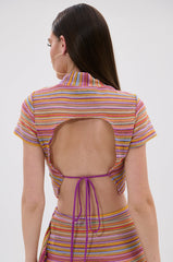 MORNING SHINE CROCHET SHORT SLEEVE CROP TOP