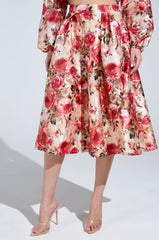 DANCE WITH ME FLORAL MIDI SKIRT