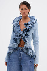 WILD WEST RUFFLE DETAIL BLOUSE