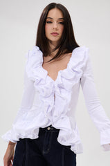 RENAISSANCE RUFFLE DETAIL BLOUSE