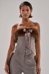HALLE FUR TRIM CORSET