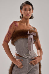 HALLE FUR TRIM CORSET