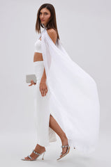 GLOWING CHIFFON BLOUSE IN WHITE