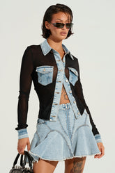 MIXED VIBES BUTTON DOWN BLOUSE