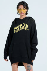 HARD TO PLEASE OVERSIZED HOODED SWEATER